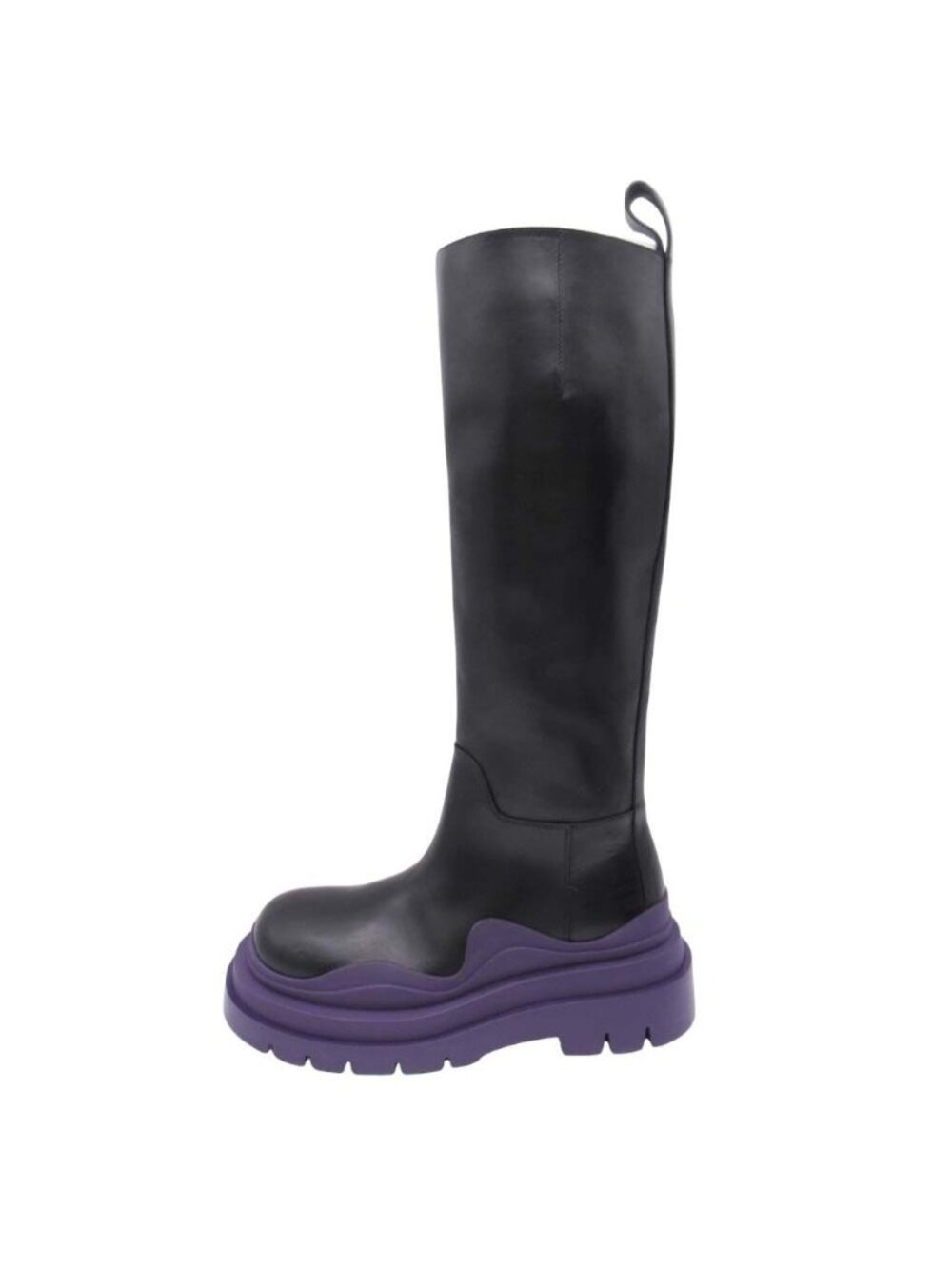 Bottega Veneta Tire Boots Long Platform Shoes Purple Black